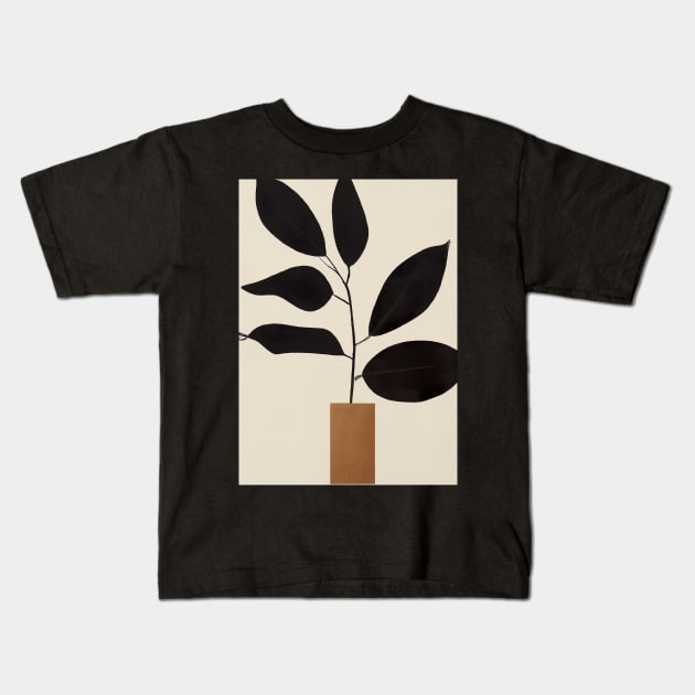Minimalistic Plant in Pot Kids T-Shirt by maxcode